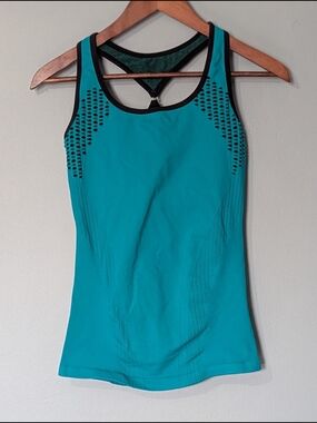 NUX For Ahnu Yogasport Teal Athletic Tank Racerback Built-in Bra